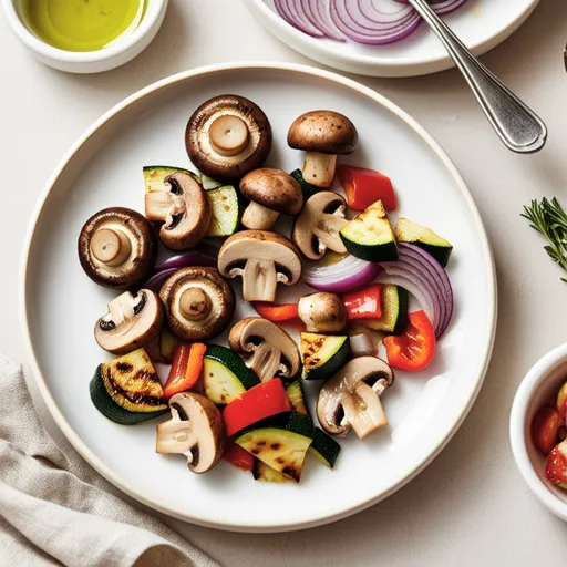 Air Fryer Grilled Mushroom and Vegetables