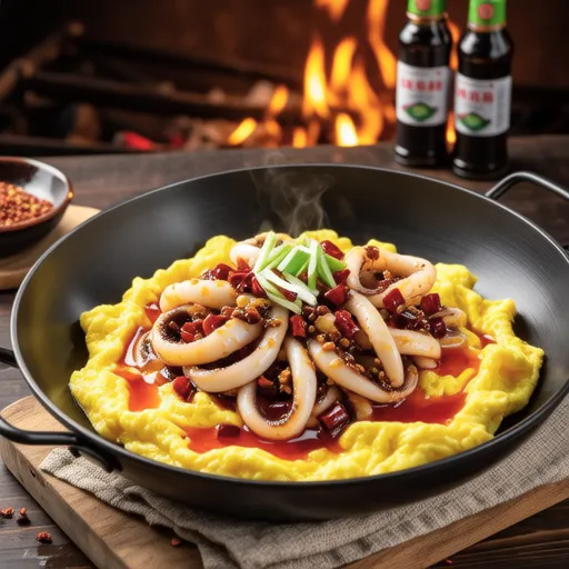 Fluffy Egg and Squid Chili