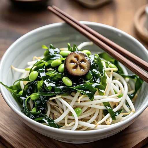Bean Sprout and Wakame with Ume Ponzu Dressing