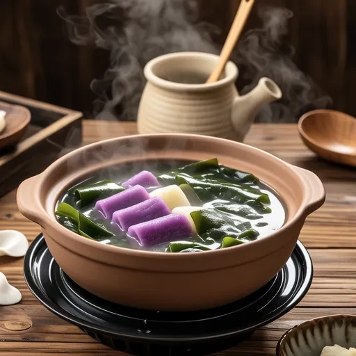 Satoimo and Wakame Miso Soup