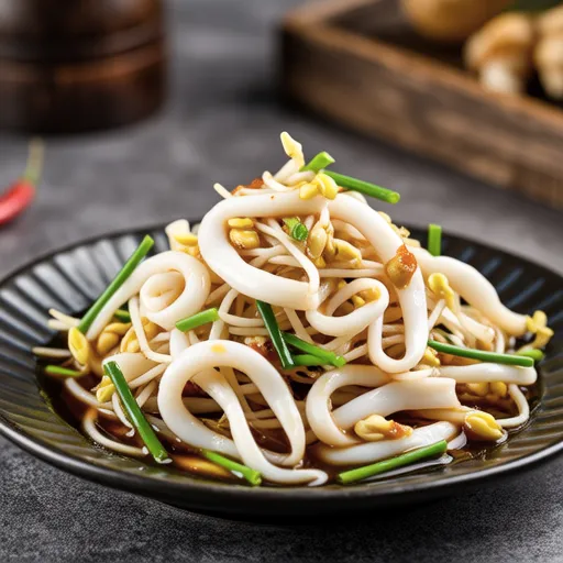 Stir-fried Squid and Bean Sprouts with Chinese Flavor