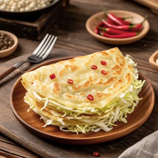 Spring Cabbage Pancakes with Chili