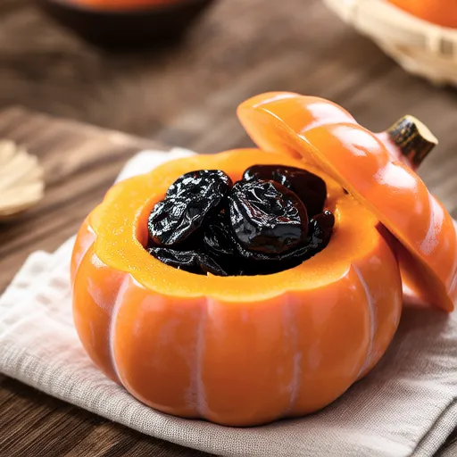 Mini Pumpkin with Dried Persimmon Steamed