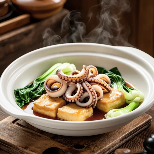 Simmered Squid and Fried Tofu