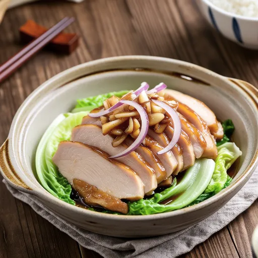 Steamed Chicken Breast with Onion and Ginger