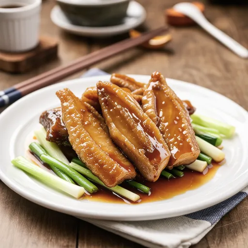 Pan-fried Yellowtail with Leek and Oyster Sauce