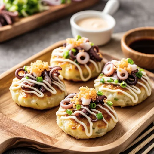 Mini Okonomiyaki with Bean Sprouts and Octopus