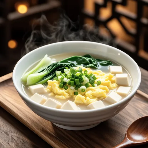 Scallop and Bok Choy Thick Soup