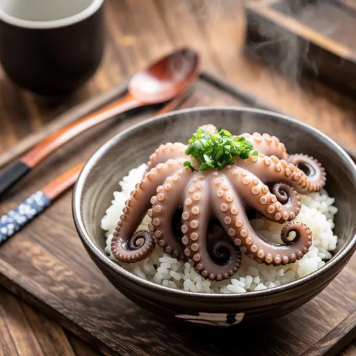 Octopus Rice with White Dashi