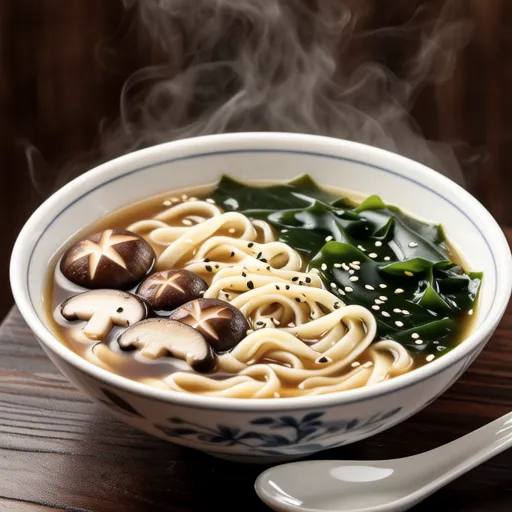 Shiitake and Wakame Vermicelli Soup