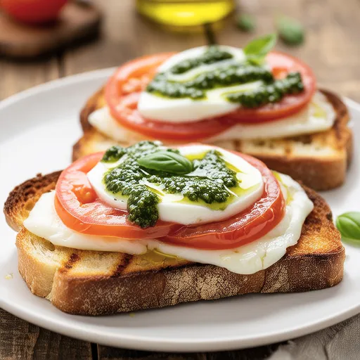 Caprese Toast with Perilla Leaf Pesto (Air Fryer Recipe)