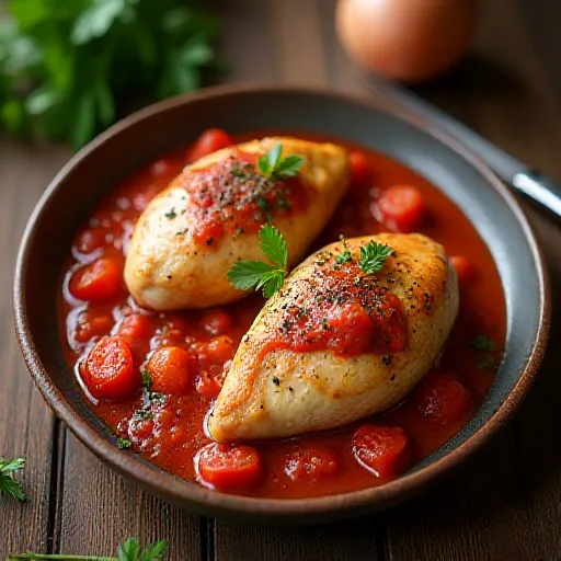 Запечённая курица в томатном соусе