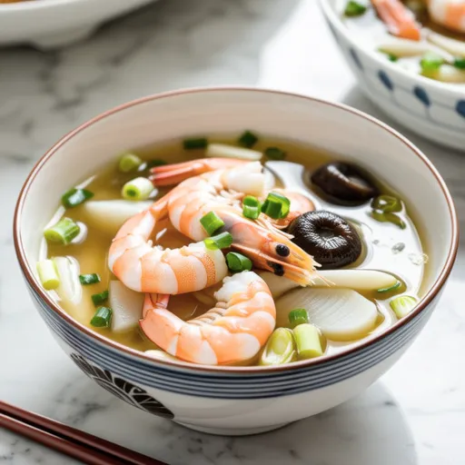 Refreshing Cocktail Shrimp Clear Radish Soup