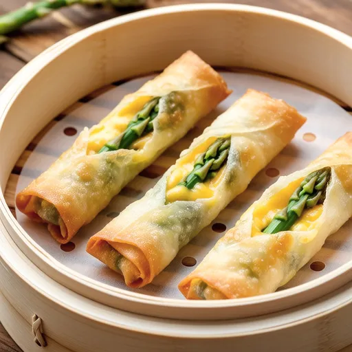 Asparagus Curry Cheese Spring Rolls