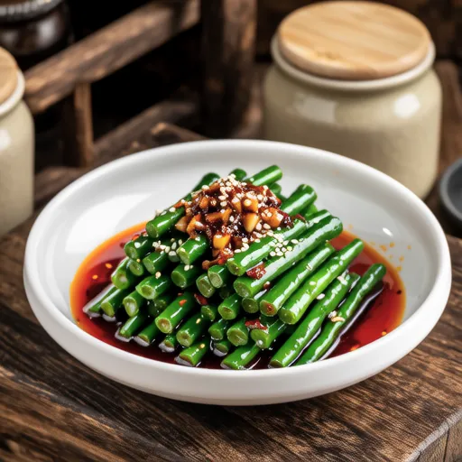 Fresh Garlic Shoots with Gochujang Seasoning