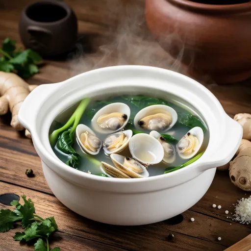 Japanese Clam and Chrysanthemum Soup