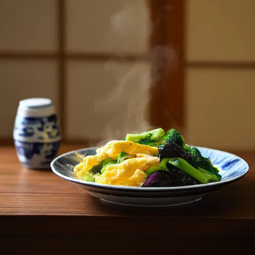Stir-Fried Eggplant, Cauliflower, and Eggs