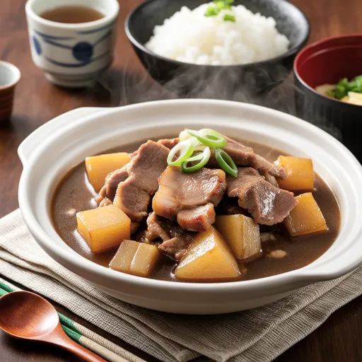 Simmered Daikon Radish and Pork with Miso