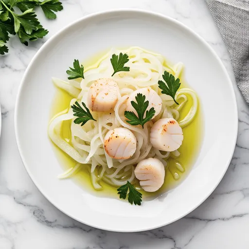 Marinated Scallops and Kohlrabi