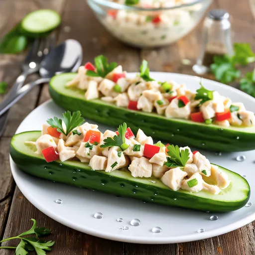 Cucumber Chicken Boat