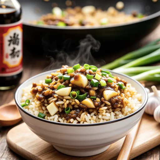 Garlic and Oyster Sauce Scallion Egg Fried Rice