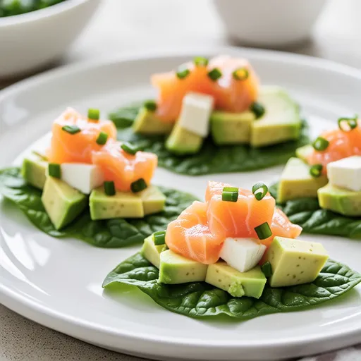 Avocado Salmon Chicory Canapés