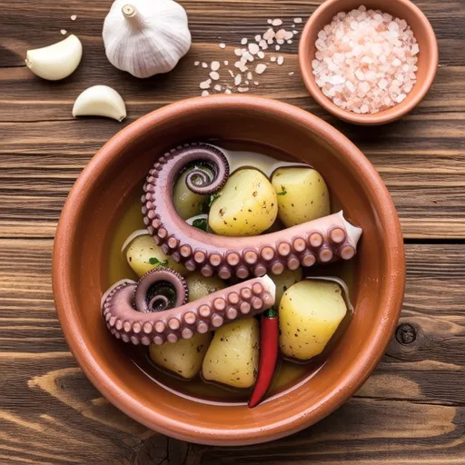 Potato and Octopus Ajillo