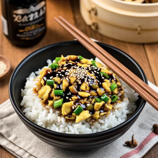 Chive Egg Stir-fry with Soy Sauce Rice