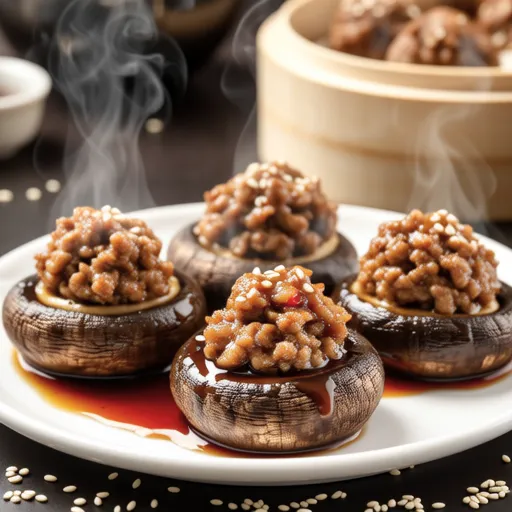 Sweet and Sour Stuffed Shiitake Mushrooms