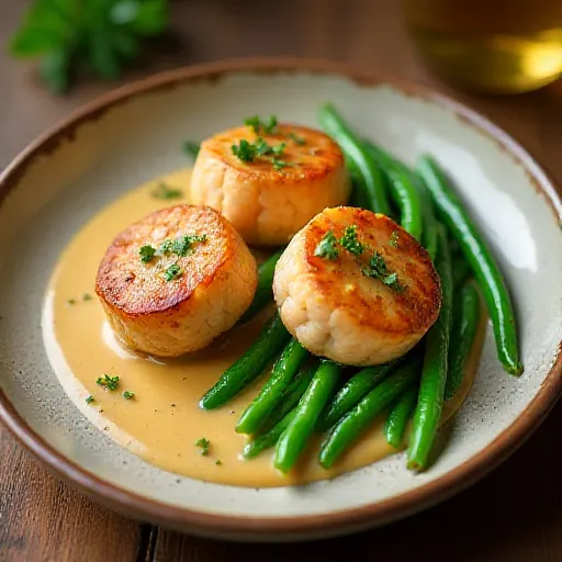 Salmon and Green Beans with Aurora Sauce