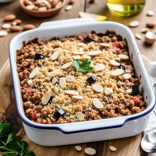 Baked Ground Meat with Almonds