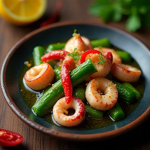 Okra and Octopus Ajillo