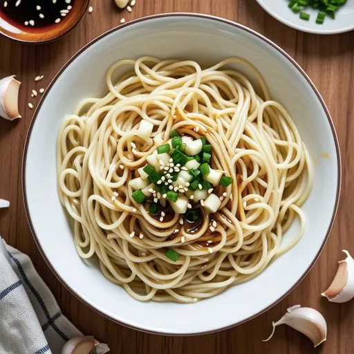 Shirasu and Garlic Chive Sesame Oil Pasta