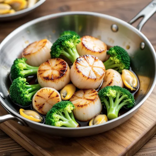 Scallops and Broccoli Stir-fry with Salt Butter