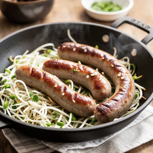 Sautéed Sausage and Bean Sprouts