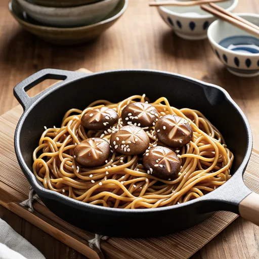 Konjac and Nameko Mushroom Stir-fry with Mentsuyu