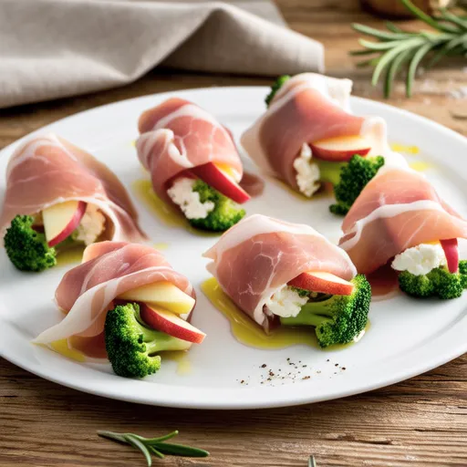 Apple and Cream Cheese Wrapped in Prosciutto