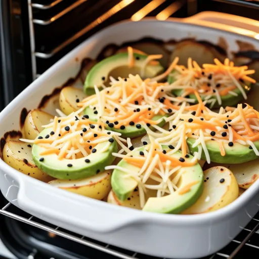 Potato and Avocado Cheese Bake