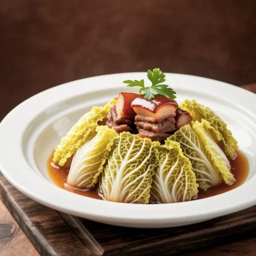 Stewed Cabbage with Pork Filling in Consomme