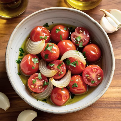 Tomato and Onion with Garlic Oil