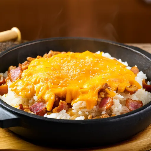 Arroz frito rápido con almendras y queso