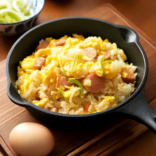 Arroz Salteado con Salchicha y Papa