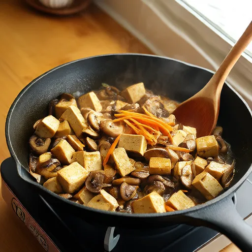 Stir-Fried Tofu with Mushrooms