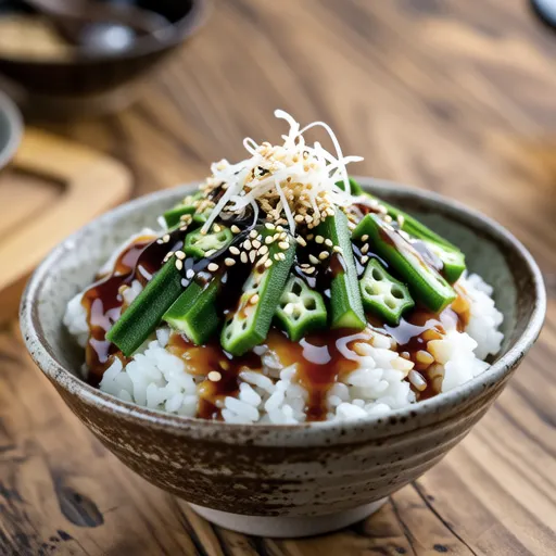 Okra and Shirasu Rice Bowl