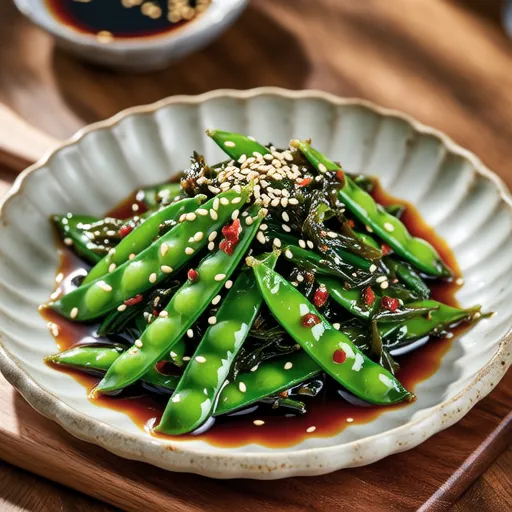 Stir-fried Pea Shoots with Kimchi and Oyster Sauce