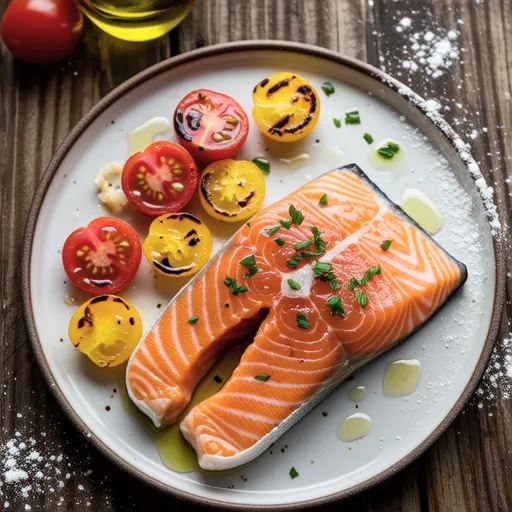 Grilled Salmon with Colorful Tomatoes
