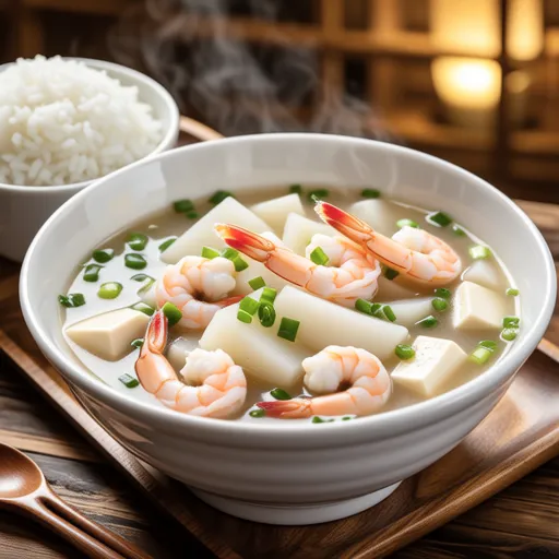 Cocktail Shrimp Radish Tofu Soup