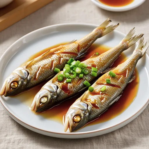 Shishamo with Sweet Vinegar Scallion Sauce