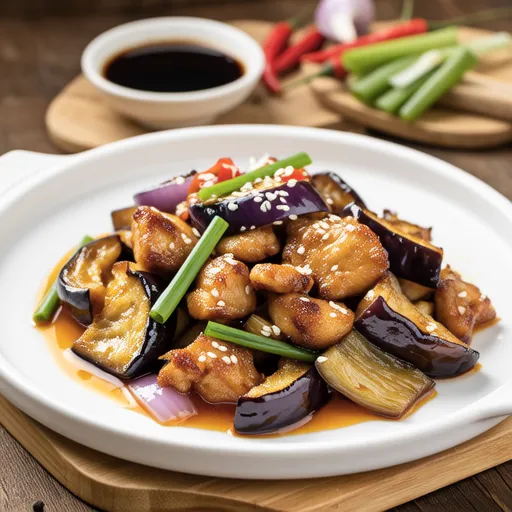 Stir-fried Eggplant and Chicken Breast