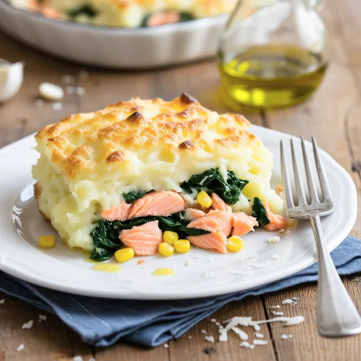 Salmon Flake Mashed Potato Gratin